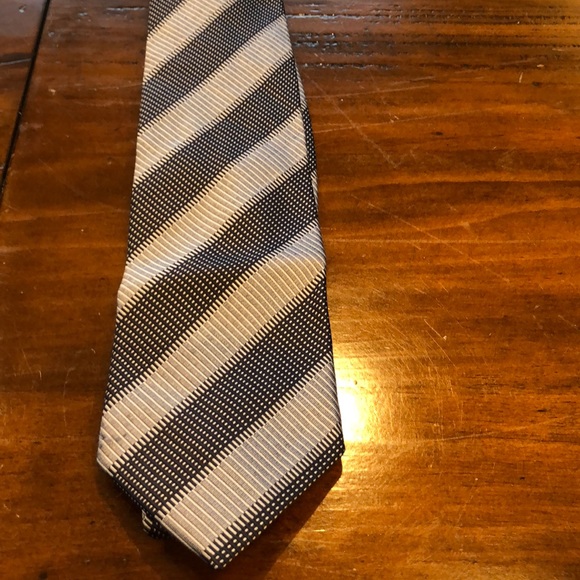 GIORGIO ARMANI blue striped silk neck tie